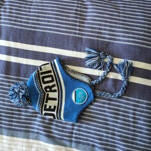 Detroit Lions knit earmuff beanie hat toddler/kids